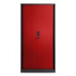 Metāla biroja dokumentu skapis ar rullo žalūzijām DAMIAN, 900 x 1850 x 450 mm, antracīta sarkans