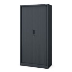 Metāla biroja dokumentu skapis ar rullo žalūzijām DAMIAN, 900 x 1850 x 450 mm, antracīta krāsā