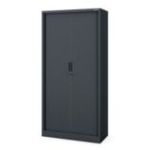 Metāla biroja dokumentu skapis ar rullo žalūzijām DAMIAN, 900 x 1850 x 450 mm, antracīta krāsā