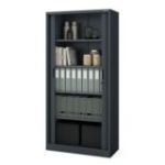 Metāla biroja dokumentu skapis ar rullo žalūzijām DAMIAN, 900 x 1850 x 450 mm, antracīta krāsā