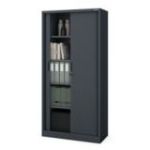 Metāla biroja dokumentu skapis ar rullo žalūzijām DAMIAN, 900 x 1850 x 450 mm, antracīta krāsā