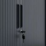 Metāla biroja dokumentu skapis ar rullo žalūzijām DAMIAN, 900 x 1850 x 450 mm, antracīta krāsā