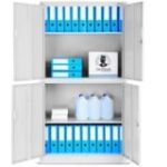 Metāla dokumentu skapis MAGDA, 900 x 1850 x 400 mm, pelēks