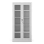 Skapis ar stikla durvīm un stiklu AMELIA, 900 x 1850 x 400 mm, pelēks