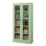 Stikla skapis AMELIA, 900 x 1850 x 400 mm, Fresh Style: pasteļzaļš