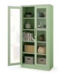 Stikla skapis AMELIA, 900 x 1850 x 400 mm, Fresh Style: pasteļzaļš