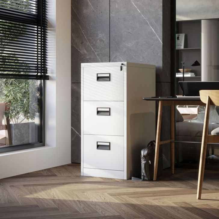 Metāla dokumentu skapis SARA V3, 460 x 1020 x 620 mm, balts