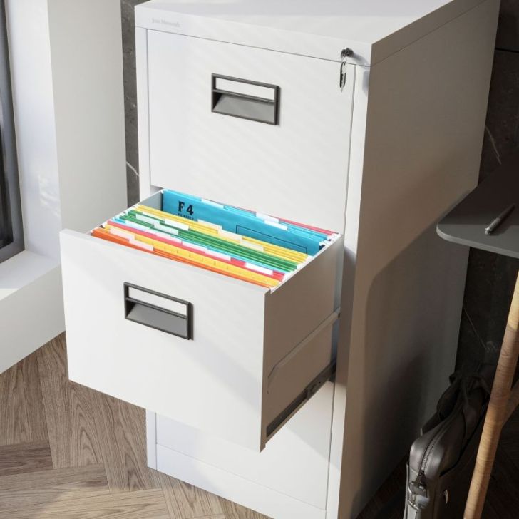 Metāla dokumentu skapis SARA V3, 460 x 1020 x 620 mm, balts