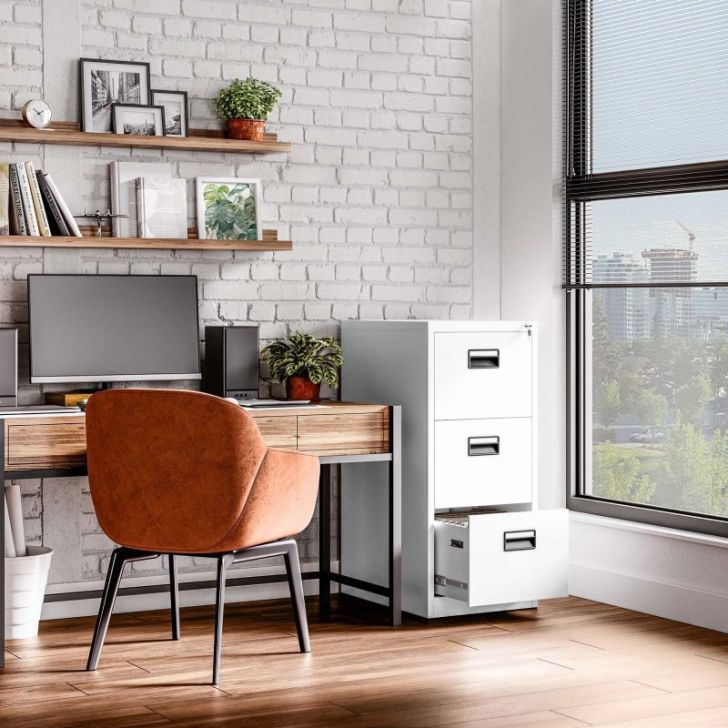 Metāla dokumentu skapis SARA V3, 460 x 1020 x 620 mm, balts