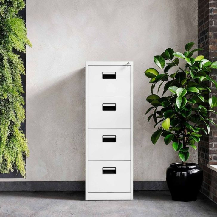 Metāla dokumentu skapis SARA V4, 460 x 1320 x 620 mm, balts