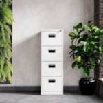 Metāla dokumentu skapis SARA V4, 460 x 1320 x 620 mm, balts