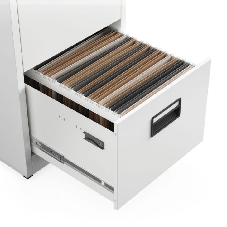 Metāla dokumentu skapis SARA V4, 460 x 1320 x 620 mm, balts