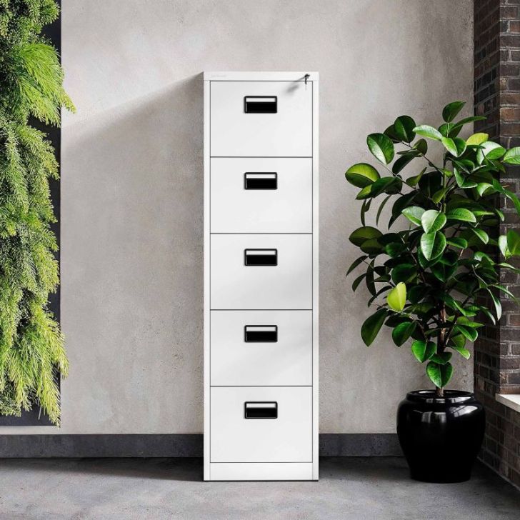 Metāla dokumentu skapis SARA V5, 460 x 1630 x 620 mm, balts