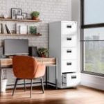 Metāla dokumentu skapis SARA V5, 460 x 1630 x 620 mm, balts