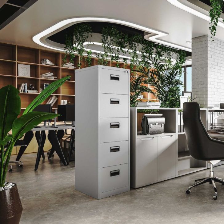 Metāla dokumentu skapis SARA V5, 460 x 1630 x 620 mm, pelēks