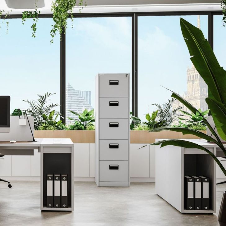 Metāla dokumentu skapis SARA V5, 460 x 1630 x 620 mm, pelēks