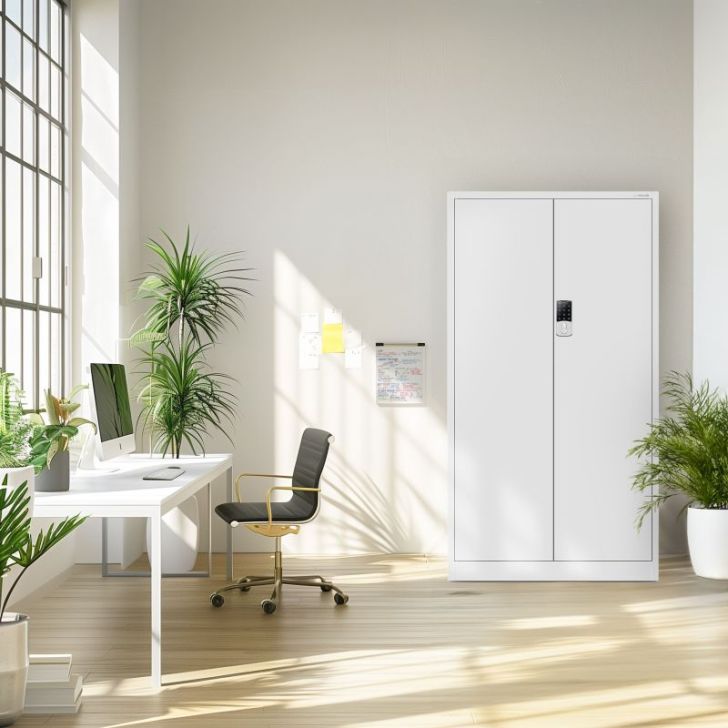 Metāla dokumentu skapis DANIEL, 900 x 1850 x 400 mm, pelēks