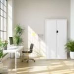 Metāla dokumentu skapis DANIEL, 900 x 1850 x 400 mm, pelēks