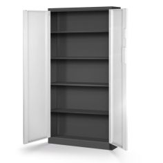 Metāla dokumentu skapis DANIEL, 900 x 1850 x 400 mm, antracīta balts 2