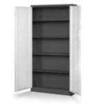 Metāla dokumentu skapis DANIEL, 900 x 1850 x 400 mm, antracīta balts