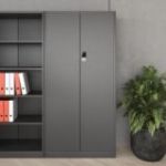 Metāla dokumentu skapis DANIEL, 900 x 1850 x 400 mm, antracīta krāsā