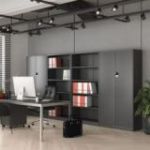 Metāla dokumentu skapis DANIEL, 900 x 1850 x 400 mm, antracīta krāsā