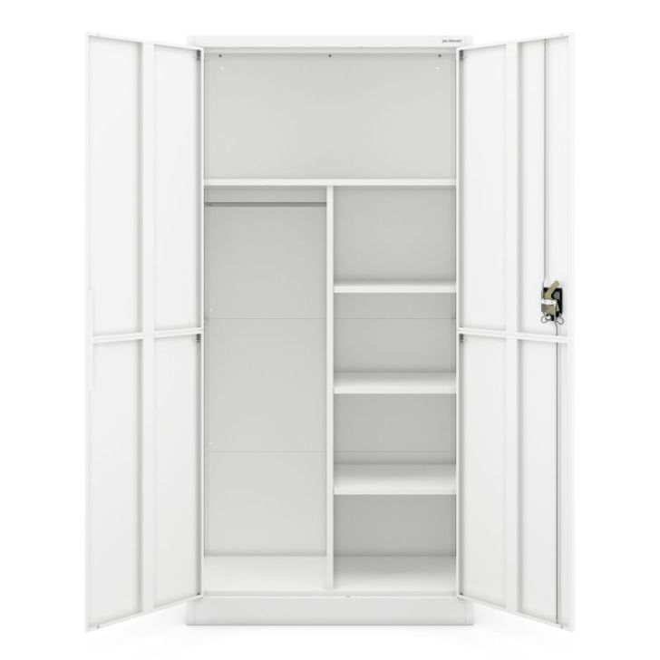 DAWID metāla saimniecības skapis, 900 x 1850 x 400 mm, Smart: balts