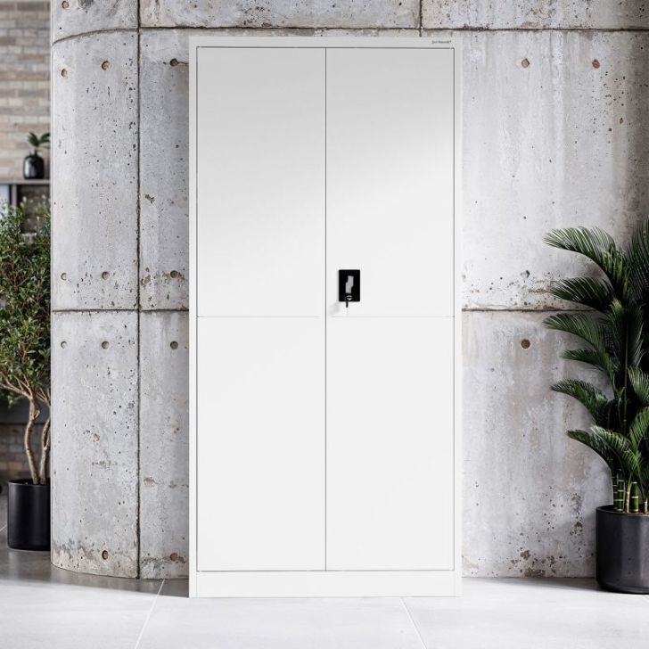 DAWID metāla saimniecības skapis, 900 x 1850 x 400 mm, Smart: balts