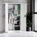 DAWID metāla saimniecības skapis, 900 x 1850 x 400 mm, Smart: balts