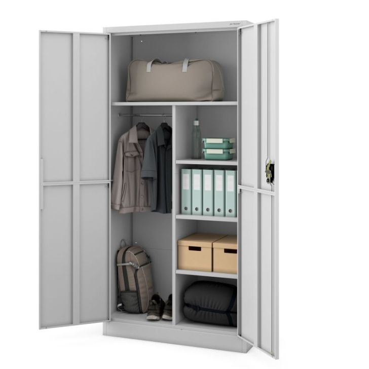 DAWID metāla saimniecības skapis, 900 x 1850 x 400 mm, Smart: pelēks