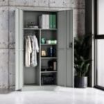 DAWID metāla saimniecības skapis, 900 x 1850 x 400 mm, Smart: pelēks