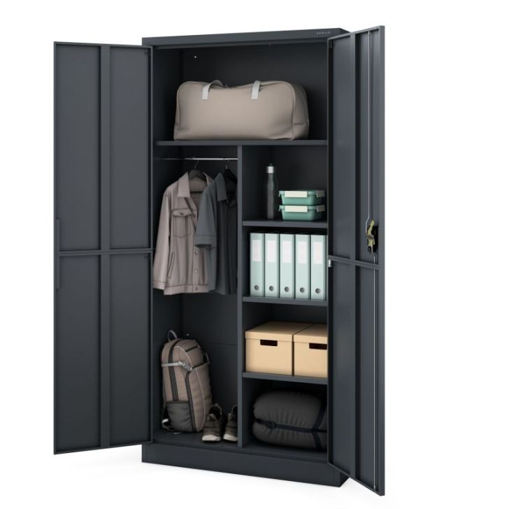 DAWID metāla saimniecības skapis, 900 x 1850 x 400 mm, Smart: antracīts