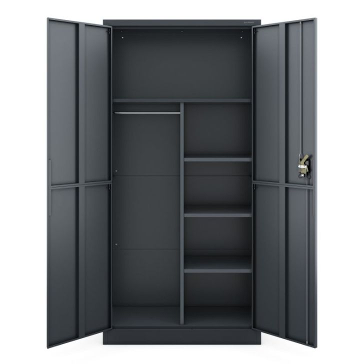 DAWID metāla saimniecības skapis, 900 x 1850 x 400 mm, Smart: antracīts