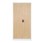 4 metāla biroja dokumentu skapju komplekts JAN, 900 x 1850 x 400 mm, Eco Design: balts/sonoma ozols