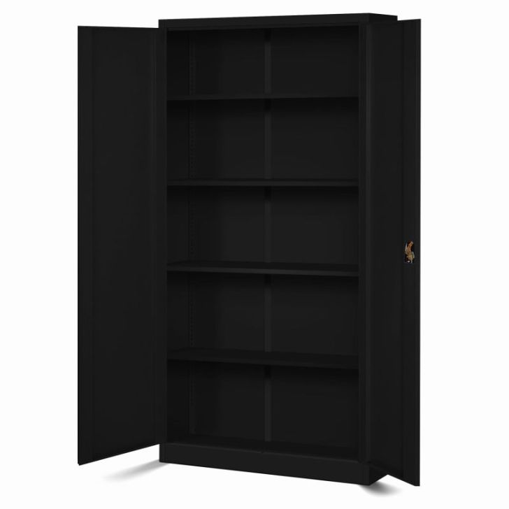 JAN biroja metāla dokumentu skapju komplekts, 4 gab., 900 x 1850 x 400 mm, melns