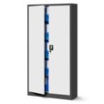 JAN biroja metāla dokumentu skapju komplekts, 4 gab., 900 x 1850 x 400 mm, antracīta baltā krāsā