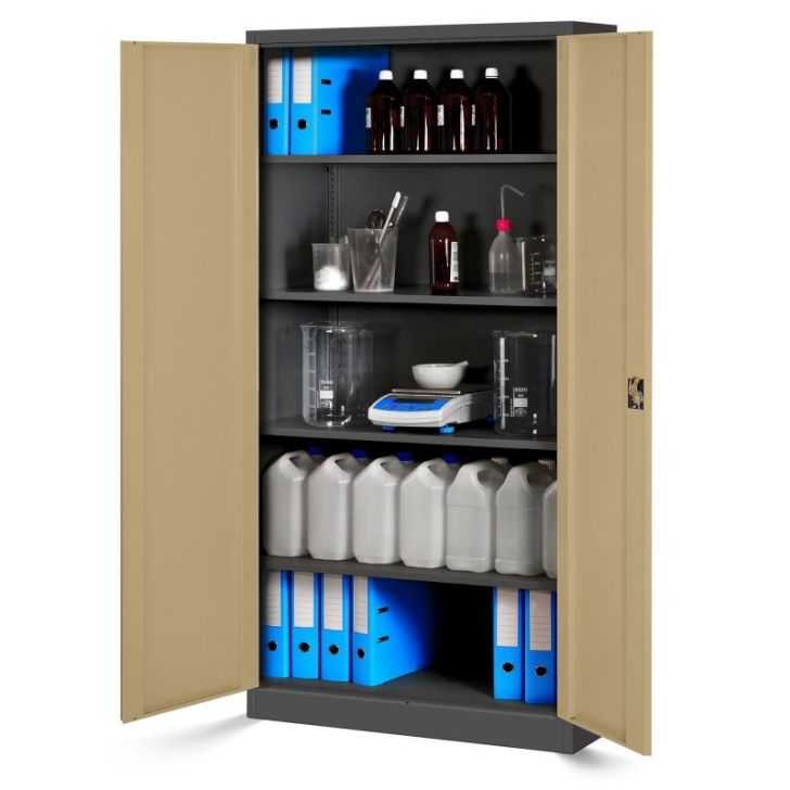 4 JAN H metāla biroja skapju komplekts, 900 x 1950 x 400 mm, Eco Design: antracīts/valrieksts