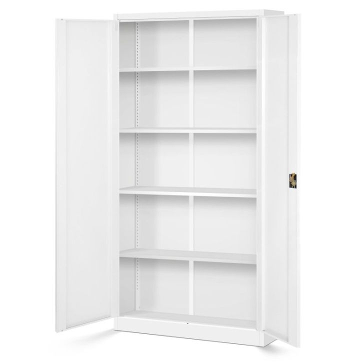 4 metāla biroja dokumentu skapju komplekts JAN H, 900 x 1950 x 400 mm, balts