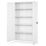 4 metāla biroja dokumentu skapju komplekts JAN H, 900 x 1950 x 400 mm, balts