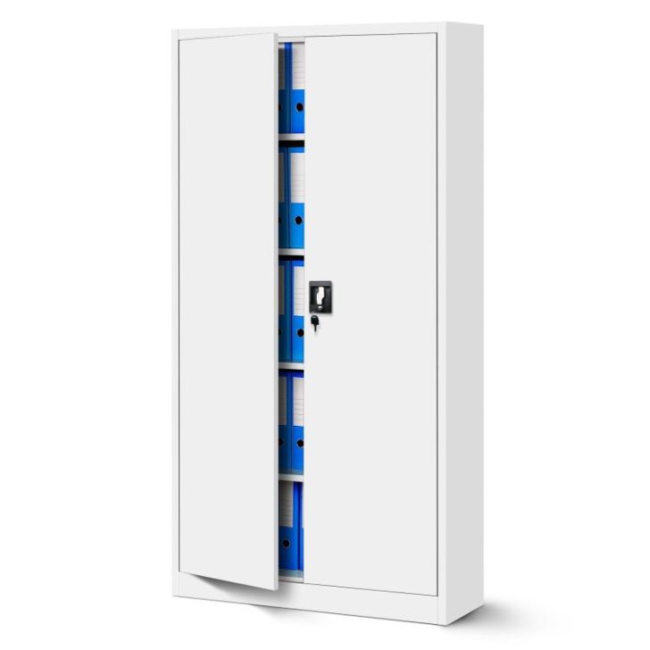 4 metāla biroja dokumentu skapju komplekts JAN H, 900 x 1950 x 400 mm, balts