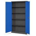 JAN H metāla biroja dokumentu skapju komplekts, 4 gab., 900 x 1950 x 400 mm, antracīta zils