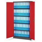 JAN H metāla biroja dokumentu skapju komplekts, 4 gab., 900 x 1950 x 400 mm, antracīta sarkans