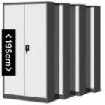 JAN H metāla biroja dokumentu skapju komplekts, 4 gab., 900 x 1950 x 400 mm, antracīta baltā krāsā