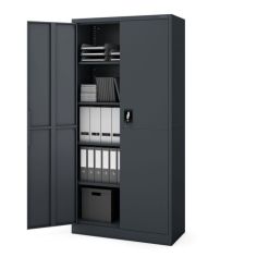 JAN metāla biroja skapis, 900 x 1850 x 400 mm, Smart: antracīts 2