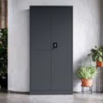 JAN metāla biroja skapis, 900 x 1850 x 400 mm, Smart: antracīts