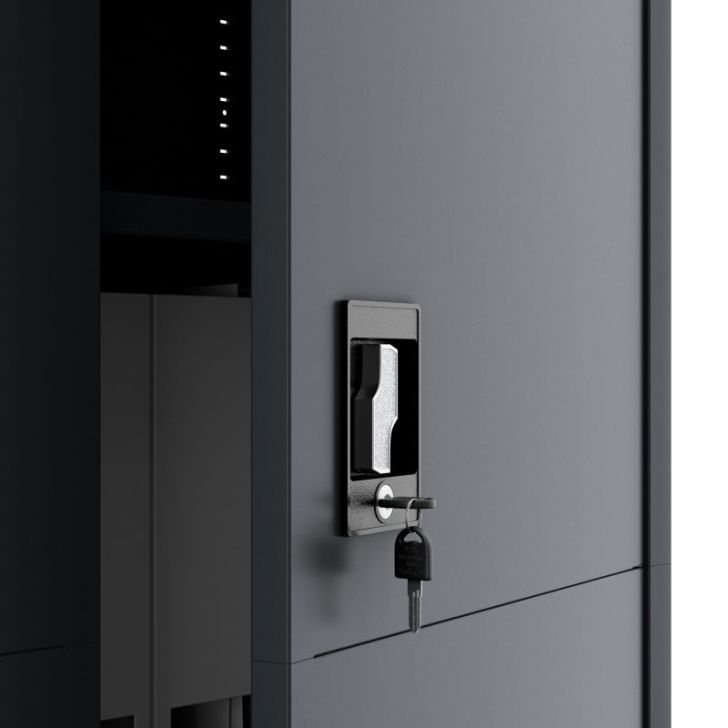 JAN metāla biroja skapis, 900 x 1850 x 400 mm, Smart: antracīts