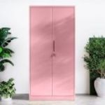 Mājas biroja skapis JAN, 900 x 1850 x 400 mm, Fresh Style: pūderrozā