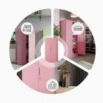 Mājas biroja skapis JAN, 900 x 1850 x 400 mm, Fresh Style: pūderrozā