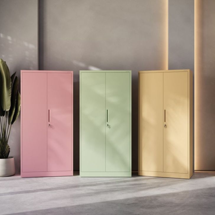 Mājas biroja skapis JAN, 900 x 1850 x 400 mm, Fresh Style: pūderrozā