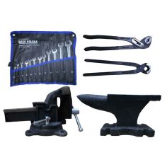 Instrumentu komplekts (lakta 5kg, skrūvspīles 100mm, atslēgas)